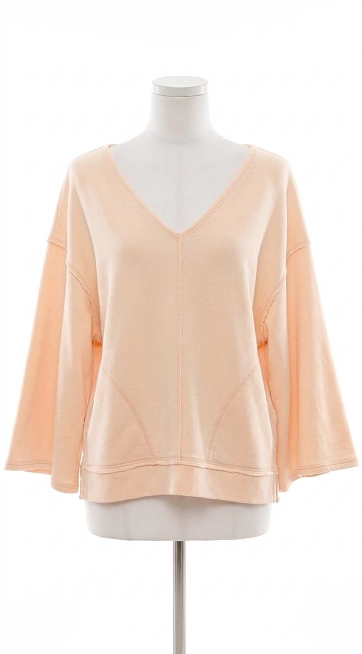 NEW FREE PEOPLE movement day off pullover top in beige